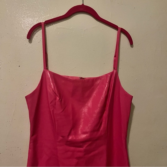 Staud Pink Pleather Joan Ying Yang Beaded Midi Dress 12 - Picture 5 of 7